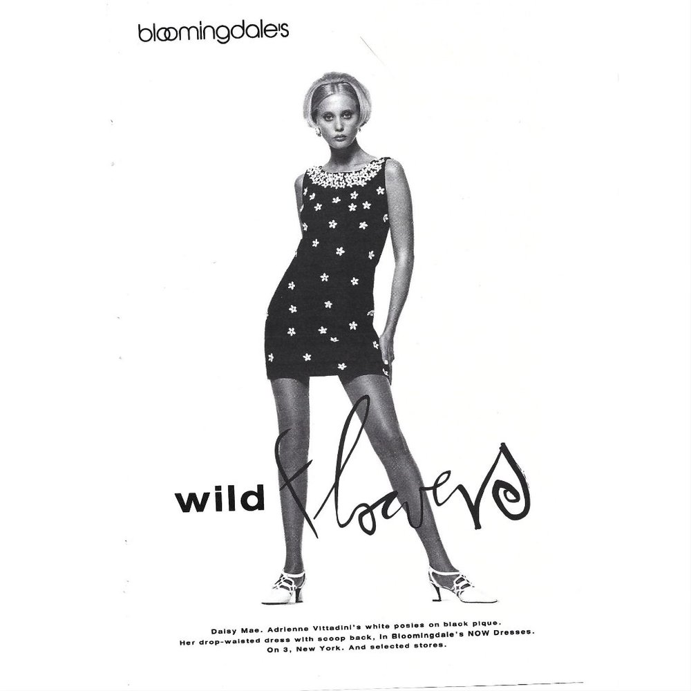 Adrienne Vittadini Bloomingdales Wild Flowers Fashion 1990s Vintage Print Ad